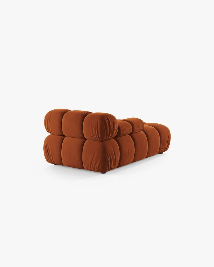 PolsterOase Modulsofa – Selene Chaiselongue mit Armlehne in Samt, 94 x 155 cm, Terrakotta – Links – Ansicht 4