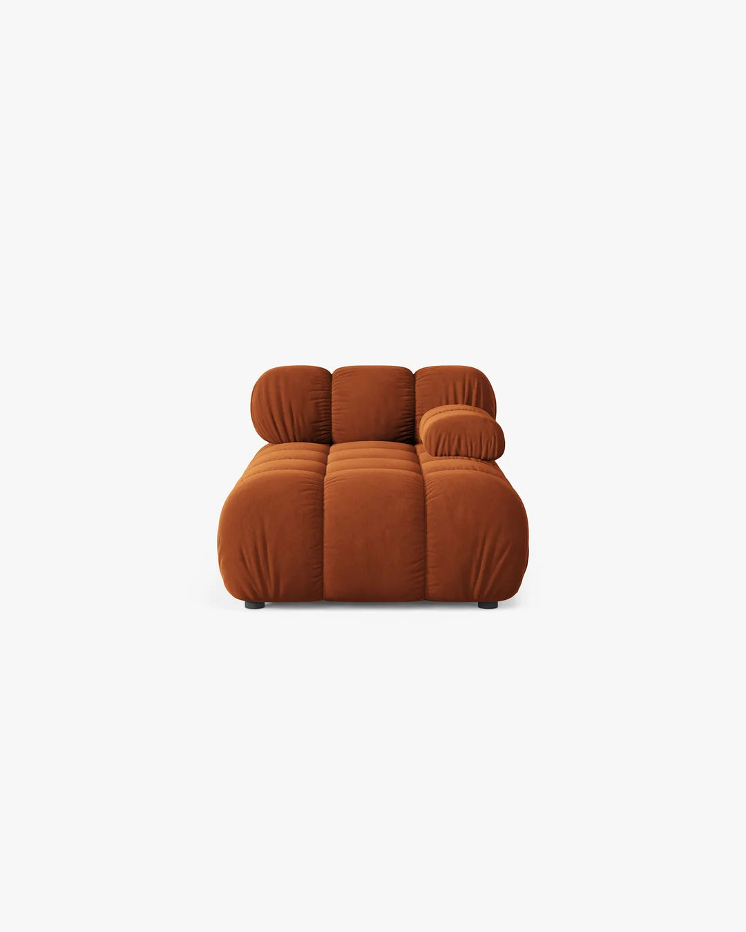 PolsterOase Modulsofa – Selene Chaiselongue mit Armlehne in Samt, 94 x 155 cm, Terrakotta – Rechts – Ansicht 1
