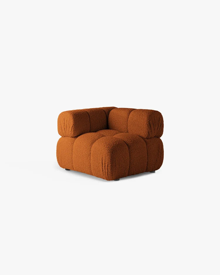 PolsterOase Modulsofa – Selene Eckmodul in Bouclé, 94 cm Breite, Kupfer – Ansicht 3