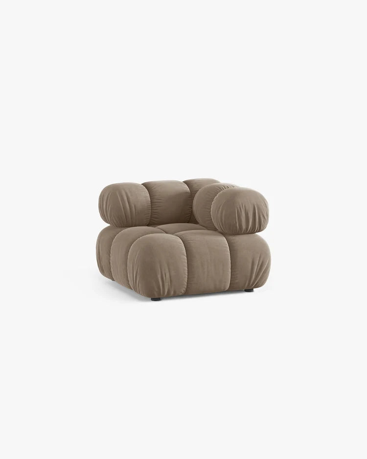 PolsterOase Modulsofa – Selene Eckmodul in Samt, 94 cm Breite, Cappuccino – Ansicht 3