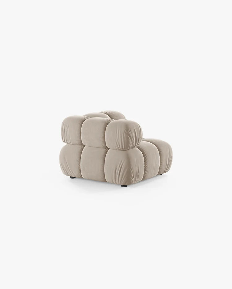 PolsterOase Modulsofa – Selene Eckmodul in Samt, 94 cm Breite, Dunkelbeige – Ansicht 4