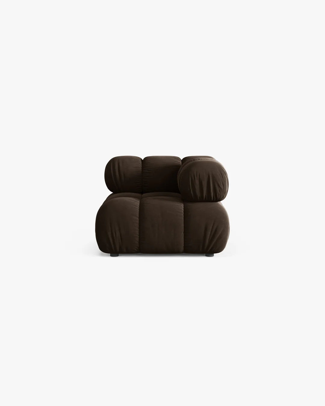 PolsterOase Modulsofa – Selene Eckmodul in Samt, 94 cm Breite, Dunkelbraun – Ansicht 1