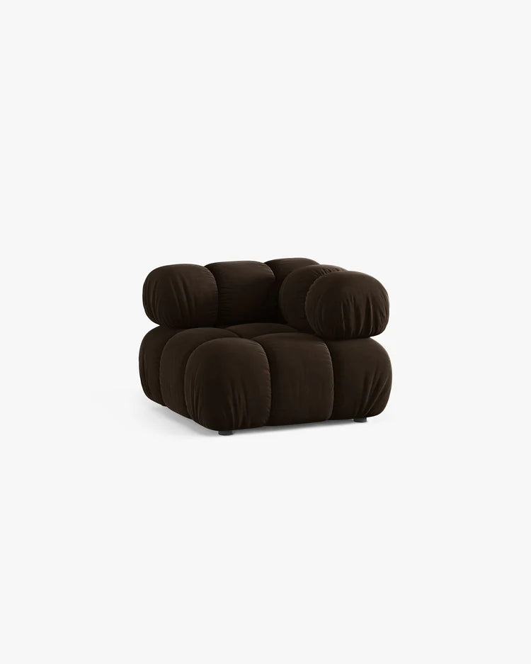 PolsterOase Modulsofa – Selene Eckmodul in Samt, 94 cm Breite, Dunkelbraun – Ansicht 3