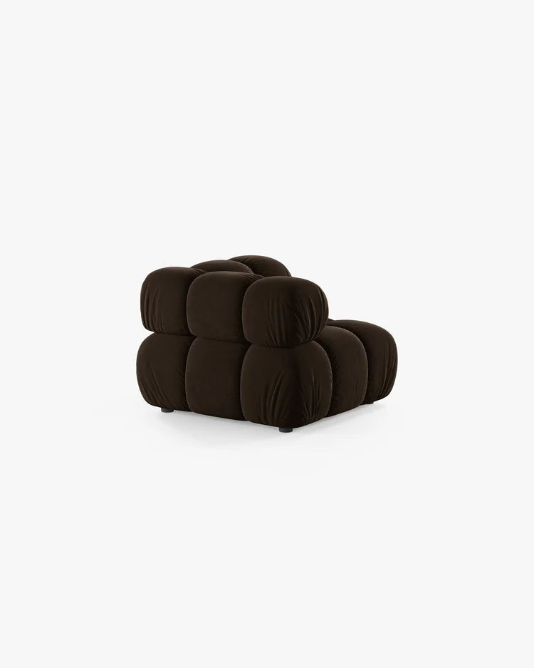 PolsterOase Modulsofa – Selene Eckmodul in Samt, 94 cm Breite, Dunkelbraun – Ansicht 4