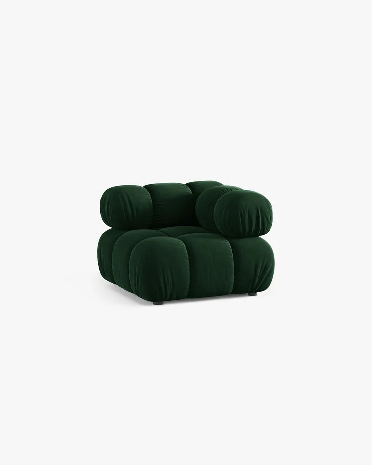 PolsterOase Modulsofa – Selene Eckmodul in Samt, 94 cm Breite, Flaschengrün – Ansicht 3