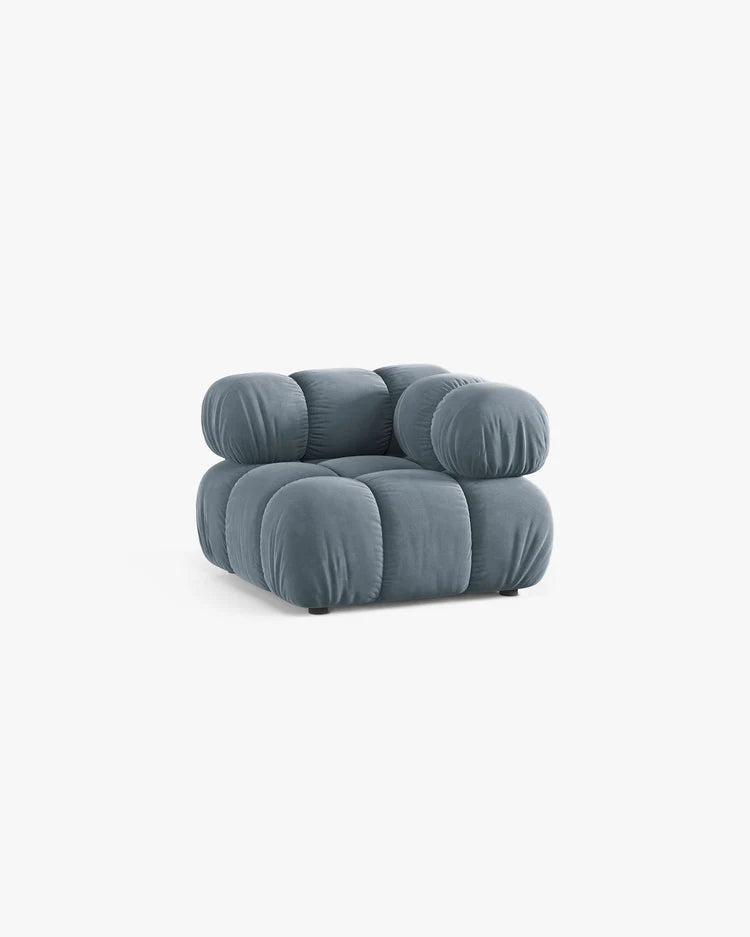 PolsterOase Modulsofa – Selene Eckmodul in Samt, 94 cm Breite, Hellblau – Ansicht 3