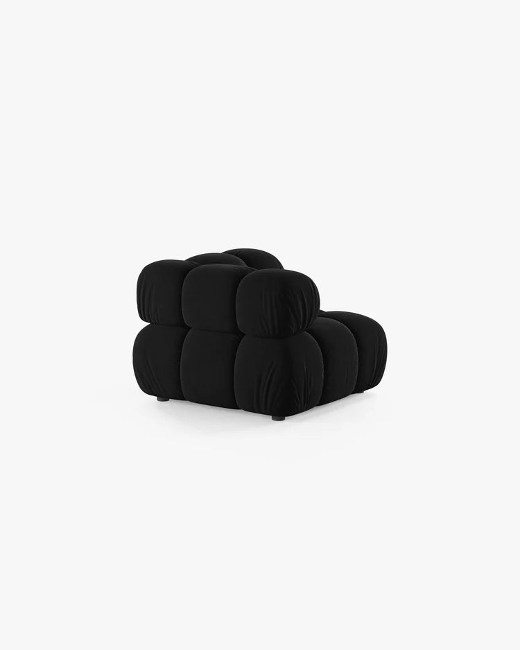 PolsterOase Modulsofa – Selene Eckmodul in Samt, 94 cm Breite, Schwarz – Ansicht 4