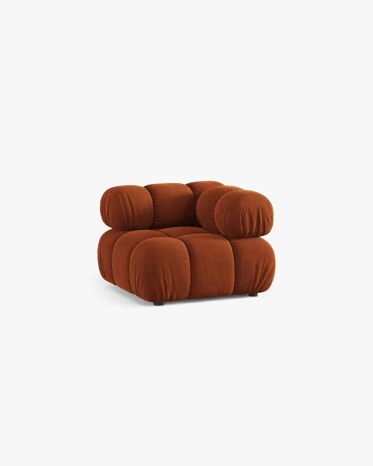 PolsterOase Modulsofa – Selene Eckmodul in Samt, 94 cm Breite, Terrakotta – Ansicht 3