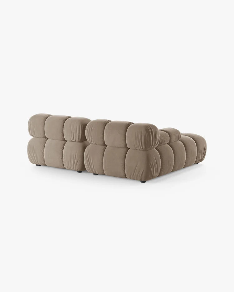 PolsterOase Modulsofa – Selene Ecksofa 2-Sitzer in Samt, 190 cm Breite, Cappuccino – Ansicht 4