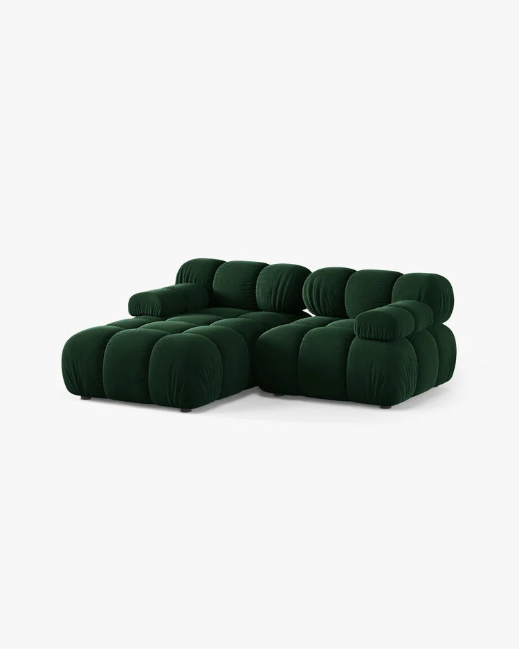PolsterOase Modulsofa – Selene Ecksofa 2-Sitzer in Samt, 190 cm Breite, Flaschengrün – Ansicht 3