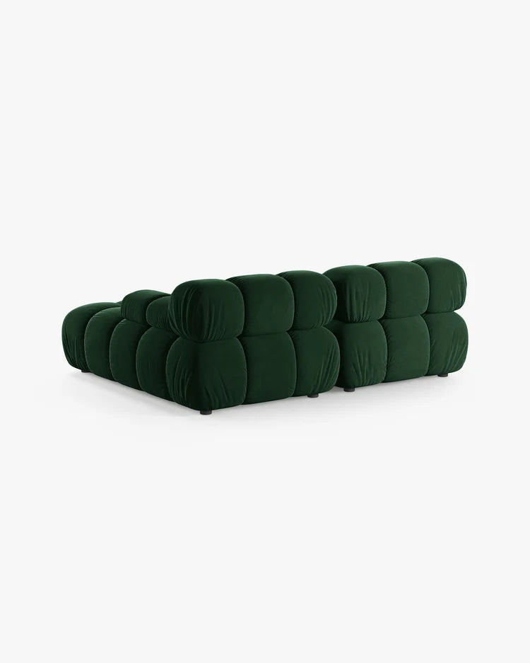 PolsterOase Modulsofa – Selene Ecksofa 2-Sitzer in Samt, 190 cm Breite, Flaschengrün – Ansicht 4