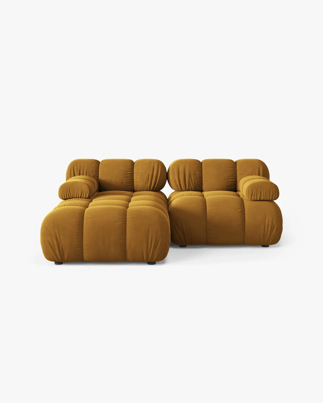 PolsterOase Modulsofa – Selene Ecksofa 2-Sitzer in Samt, 190 cm Breite, Gelb – Ansicht 1