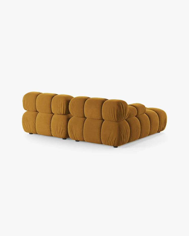 PolsterOase Modulsofa – Selene Ecksofa 2-Sitzer in Samt, 190 cm Breite, Gelb – Ansicht 4
