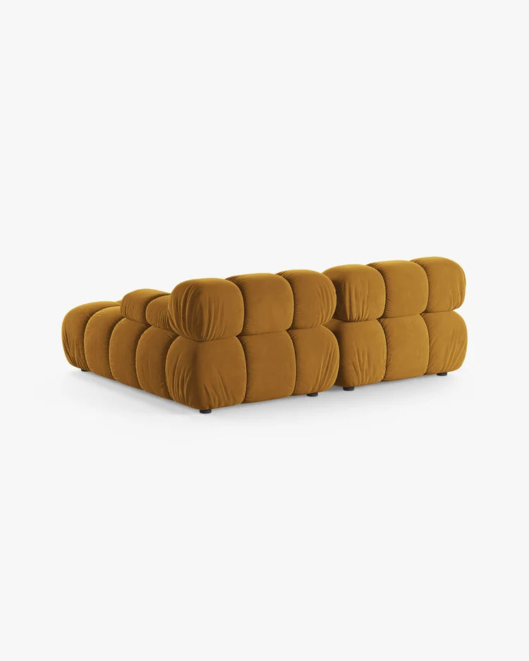 PolsterOase Modulsofa – Selene Ecksofa 2-Sitzer in Samt, 190 cm Breite, Gelb – Ansicht 4
