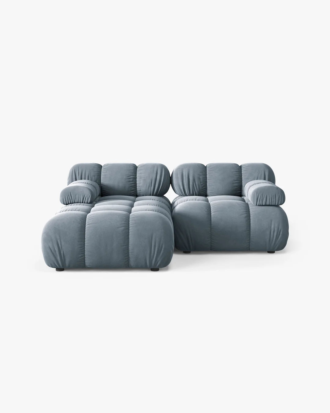 PolsterOase Modulsofa – Selene Ecksofa 2-Sitzer in Samt, 190 cm Breite, Hellblau – Ansicht 1
