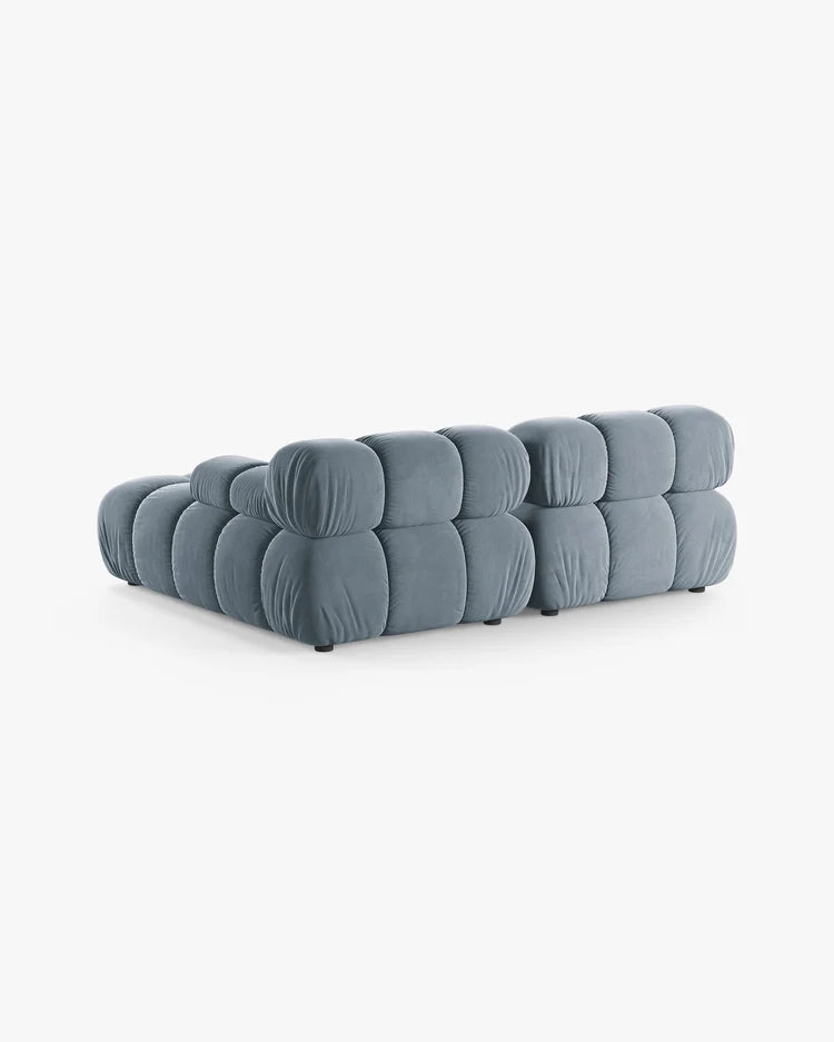 PolsterOase Modulsofa – Selene Ecksofa 2-Sitzer in Samt, 190 cm Breite, Hellblau – Ansicht 4