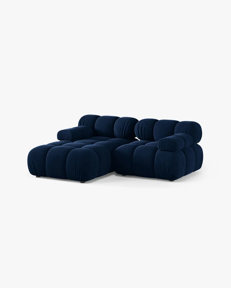 PolsterOase Modulsofa – Selene Ecksofa 2-Sitzer in Samt, 190 cm Breite, Königsblau – Ansicht 3