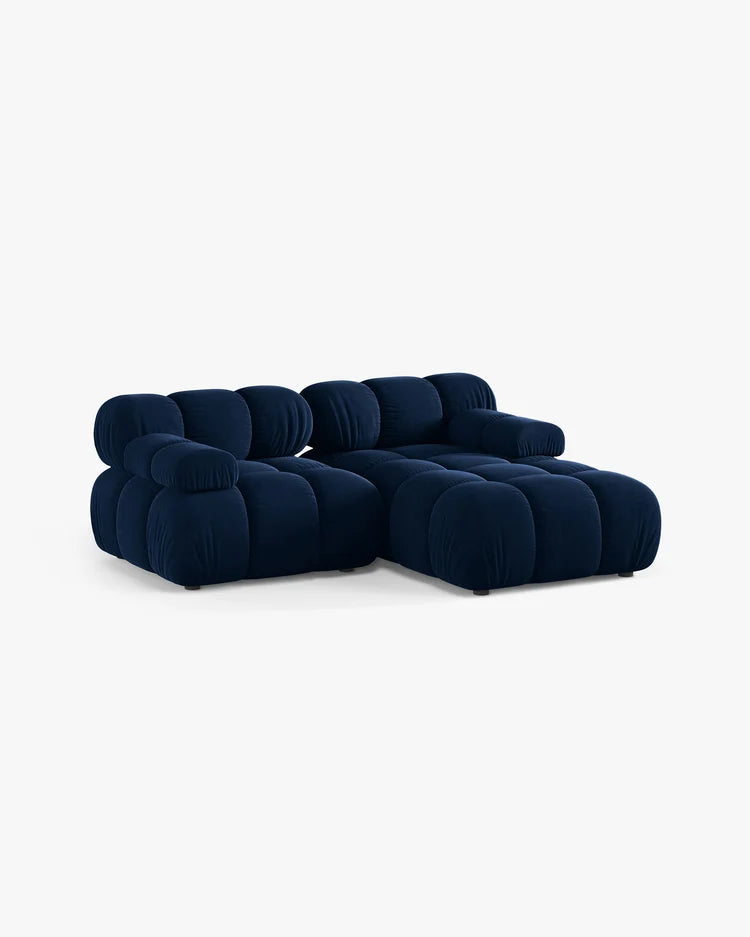 PolsterOase Modulsofa – Selene Ecksofa 2-Sitzer in Samt, 190 cm Breite, Königsblau – Ansicht 3