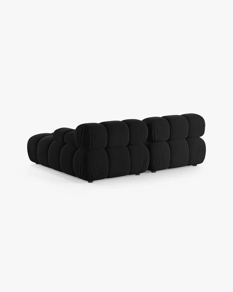 PolsterOase Modulsofa – Selene Ecksofa 2-Sitzer in Samt, 190 cm Breite, Schwarz – Ansicht 4