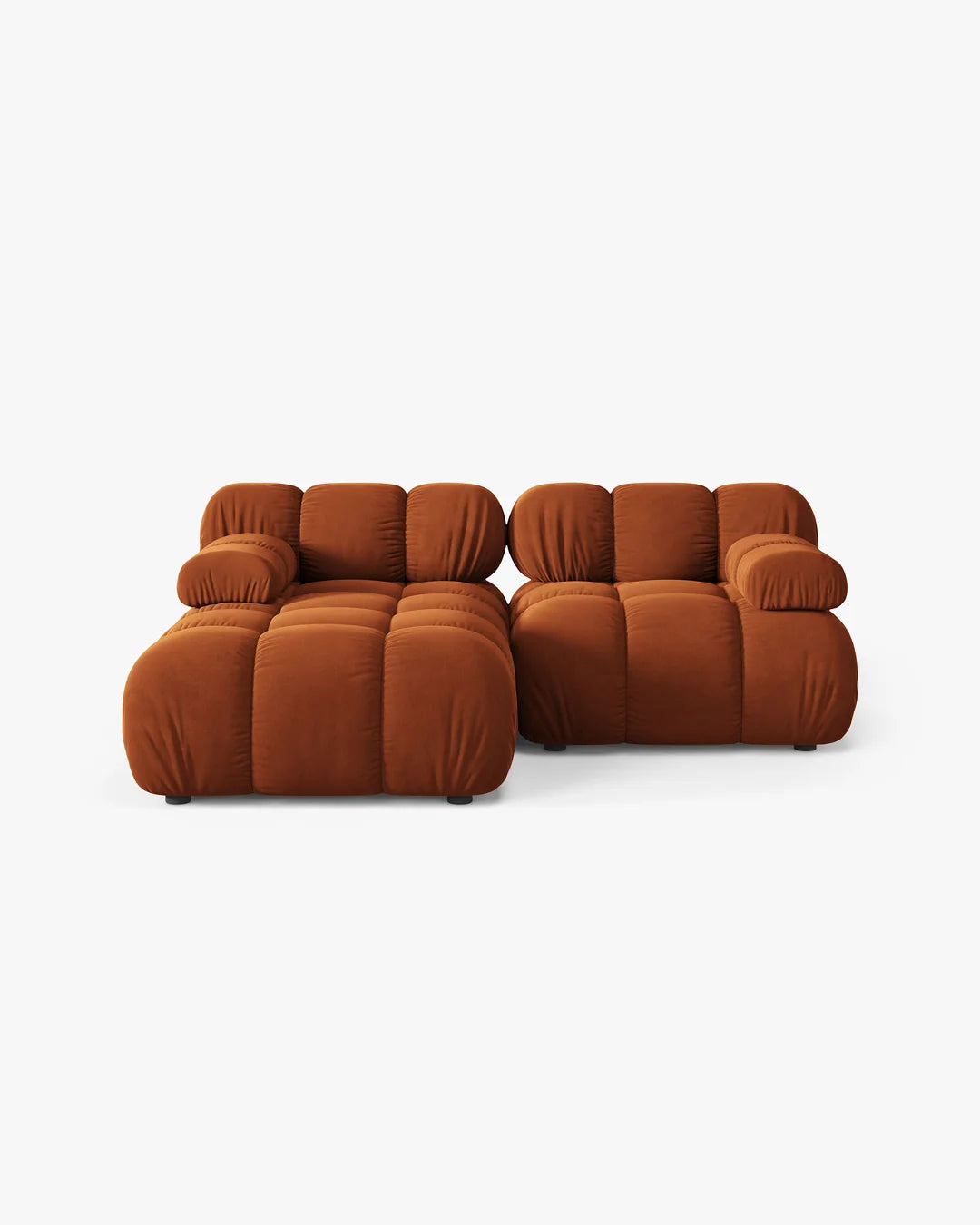 PolsterOase Modulsofa – Selene Ecksofa 2-Sitzer in Samt, 190 cm Breite, Terrakotta – Ansicht 1