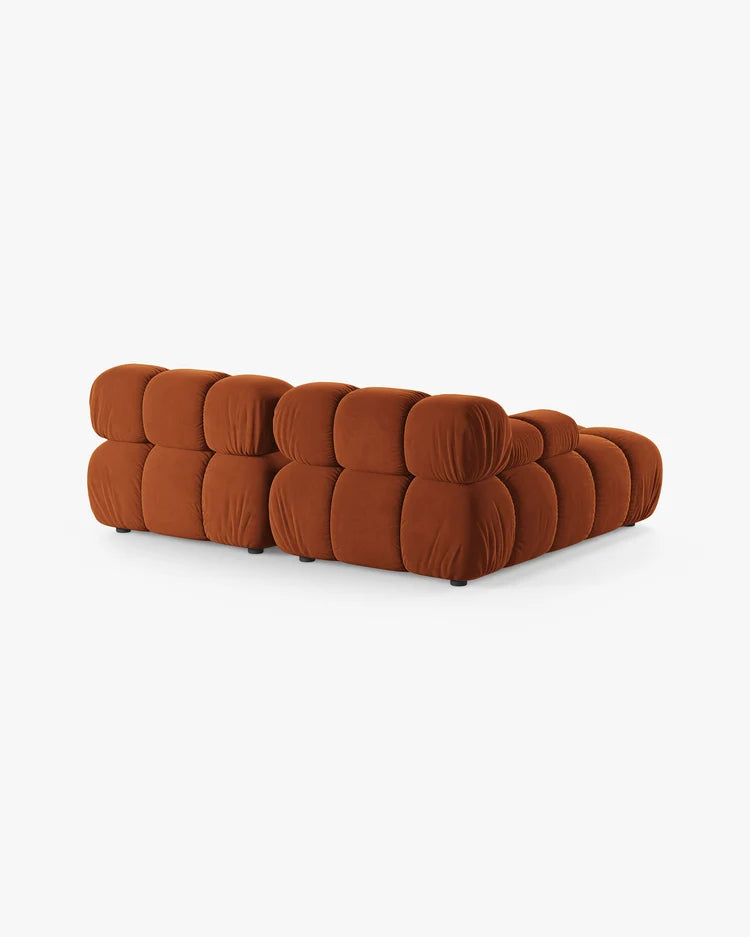PolsterOase Modulsofa – Selene Ecksofa 2-Sitzer in Samt, 190 cm Breite, Terrakotta – Ansicht 4