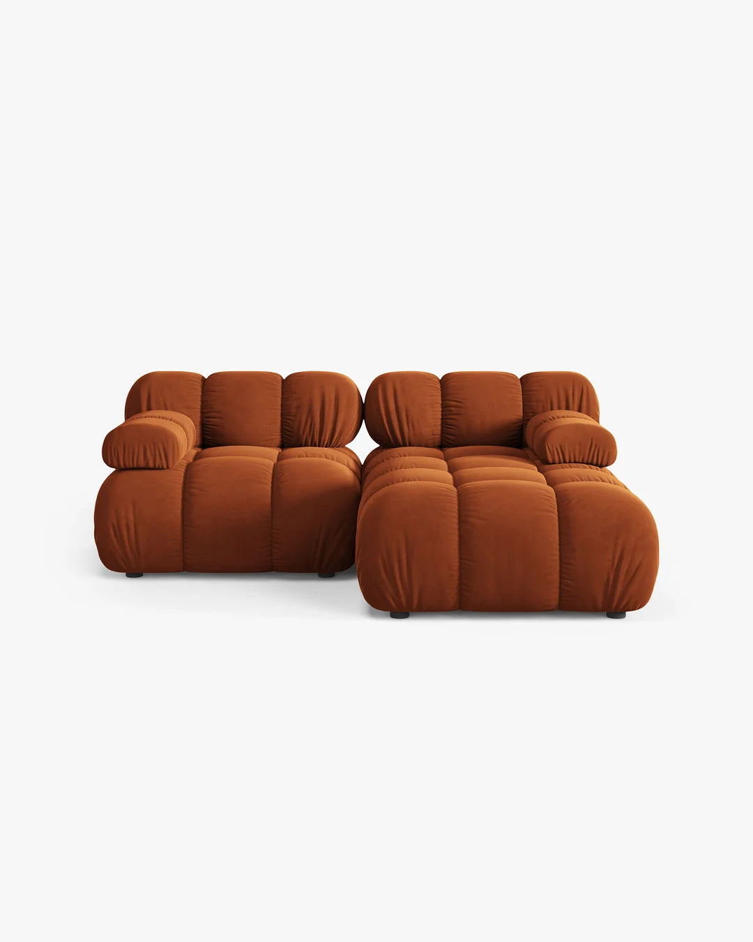 PolsterOase Modulsofa – Selene Ecksofa 2-Sitzer in Samt, 190 cm Breite, Terrakotta – Ansicht 1