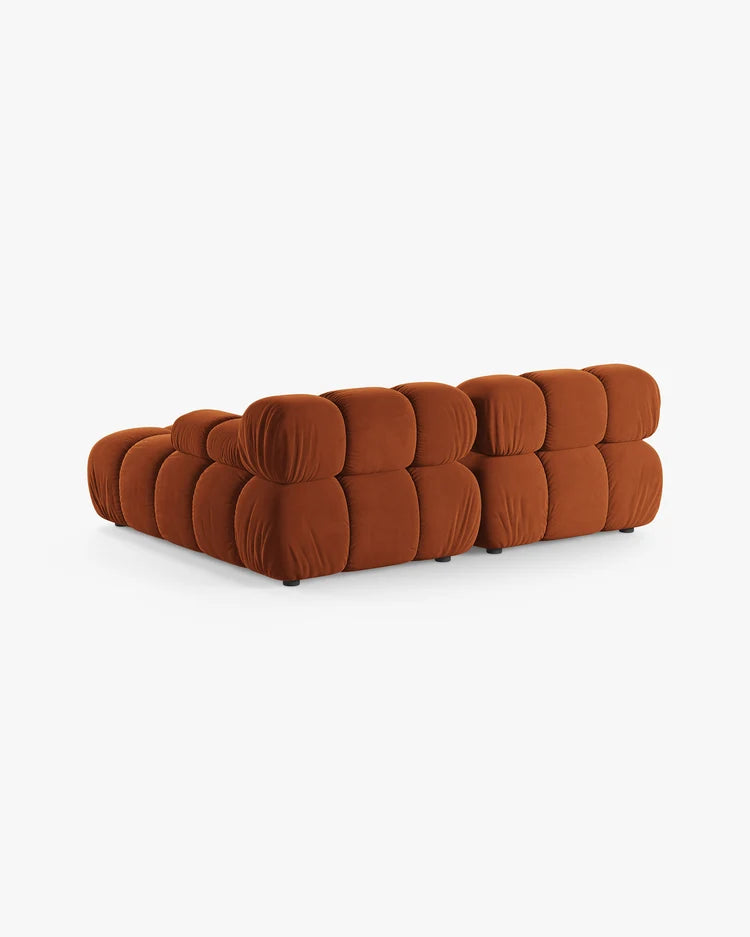 PolsterOase Modulsofa – Selene Ecksofa 2-Sitzer in Samt, 190 cm Breite, Terrakotta – Ansicht 4