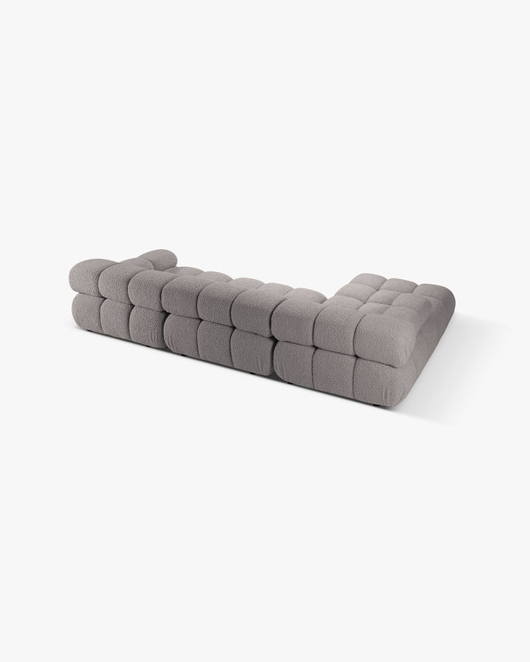 PolsterOase Modulsofa – Selene Ecksofa 3-Sitzer XL in Bouclé, 285 x 160 cm, Grau – Ansicht 4