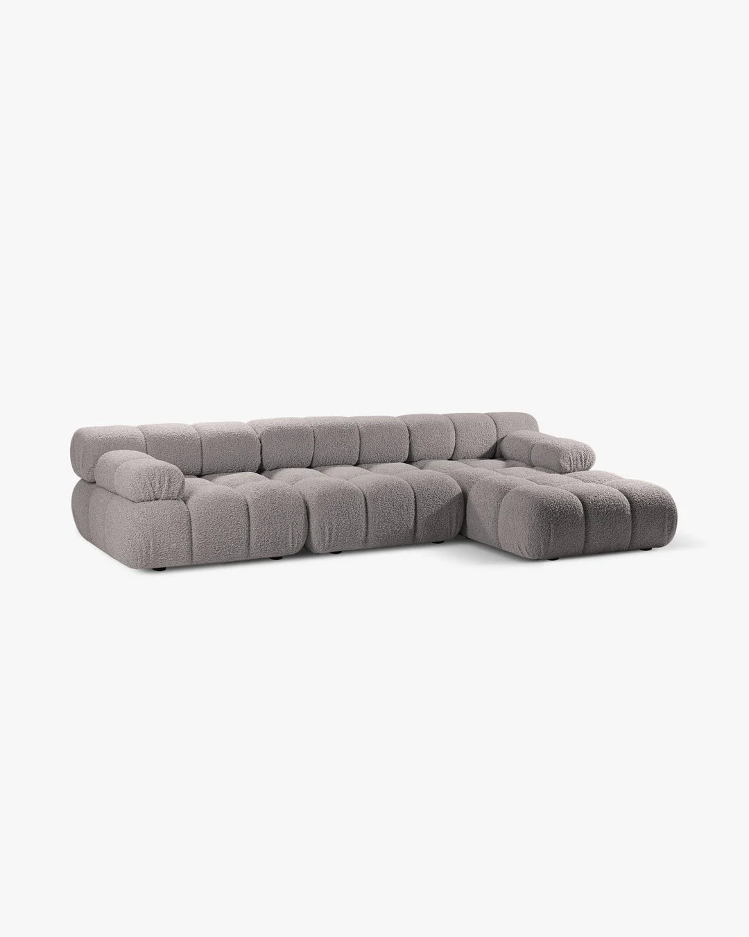 PolsterOase Modulsofa – Selene Ecksofa 3-Sitzer XL in Bouclé, 285 x 160 cm, Grau – Ansicht 3