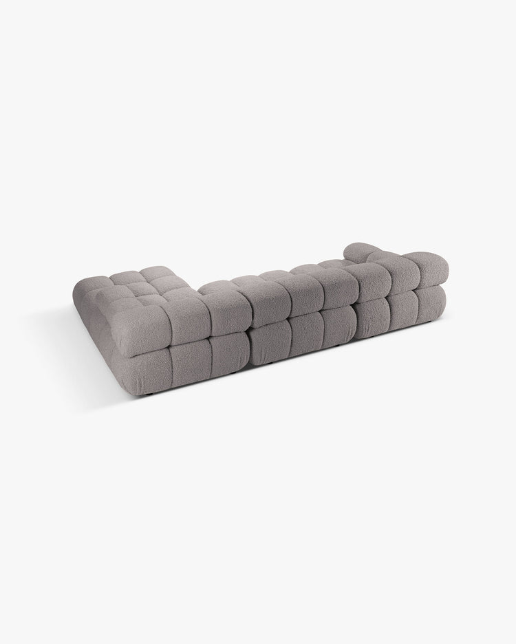 PolsterOase Modulsofa – Selene Ecksofa 3-Sitzer XL in Bouclé, 285 x 160 cm, Grau – Ansicht 4