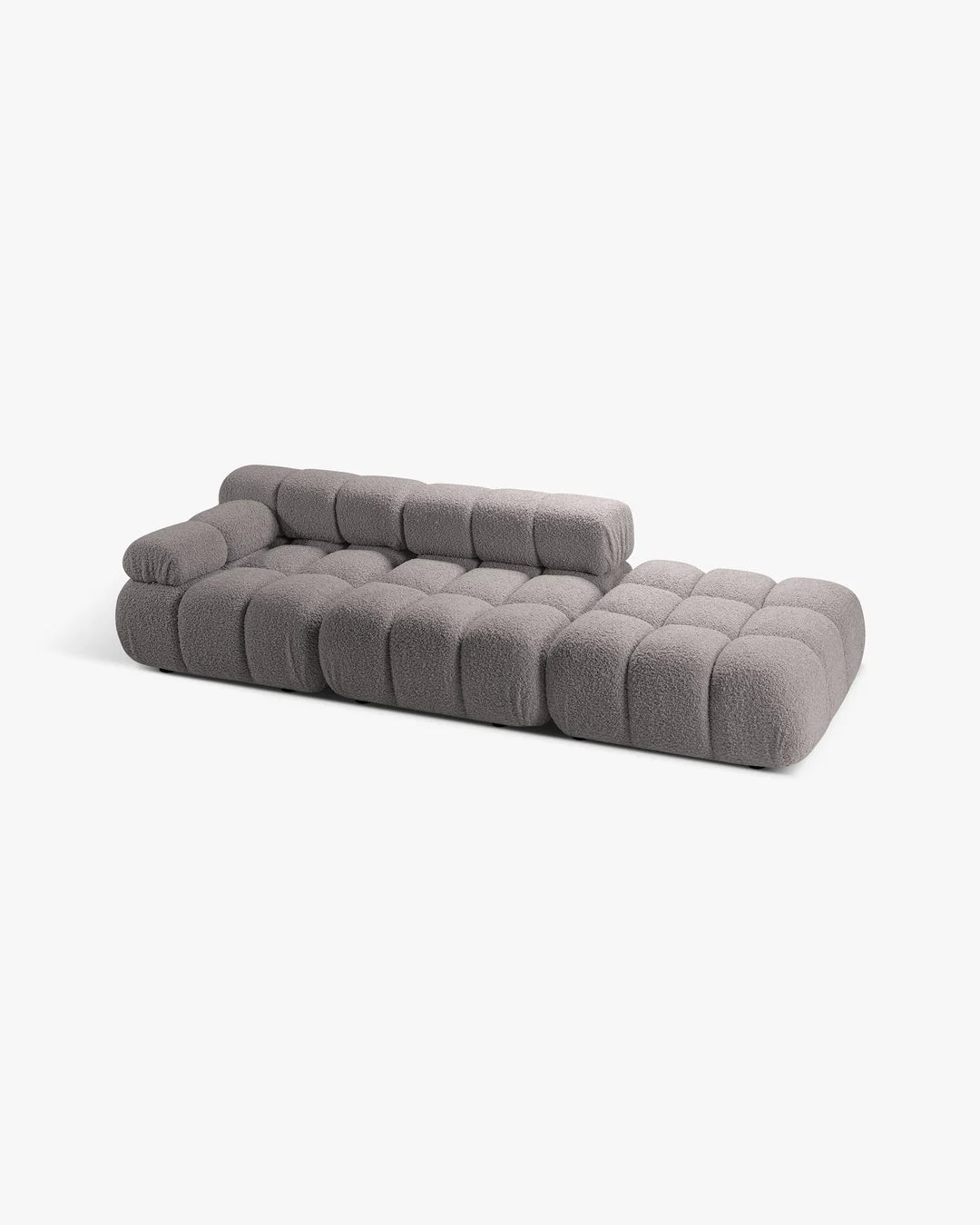 PolsterOase Modulsofa – Selene Ecksofa 3-Sitzer in Bouclé, 285 cm Breite, Grau – Ansicht 3