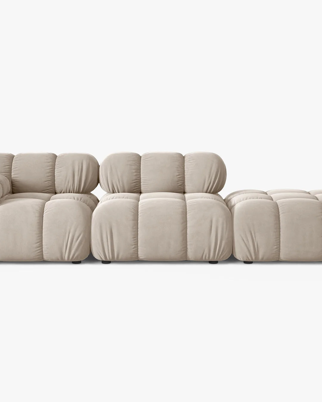 PolsterOase Modulsofa – Selene Ecksofa 3-Sitzer in Samt, 285 cm Breite, Dunkelbeige – Ansicht 1