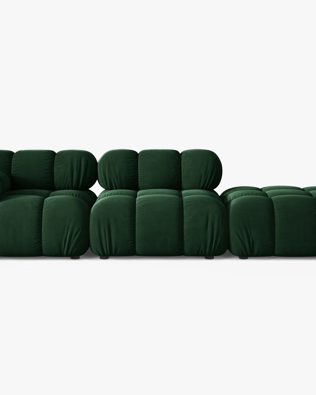 PolsterOase Modulsofa – Selene Ecksofa 3-Sitzer in Samt, 285 cm Breite, Flaschengrün – Ansicht 1