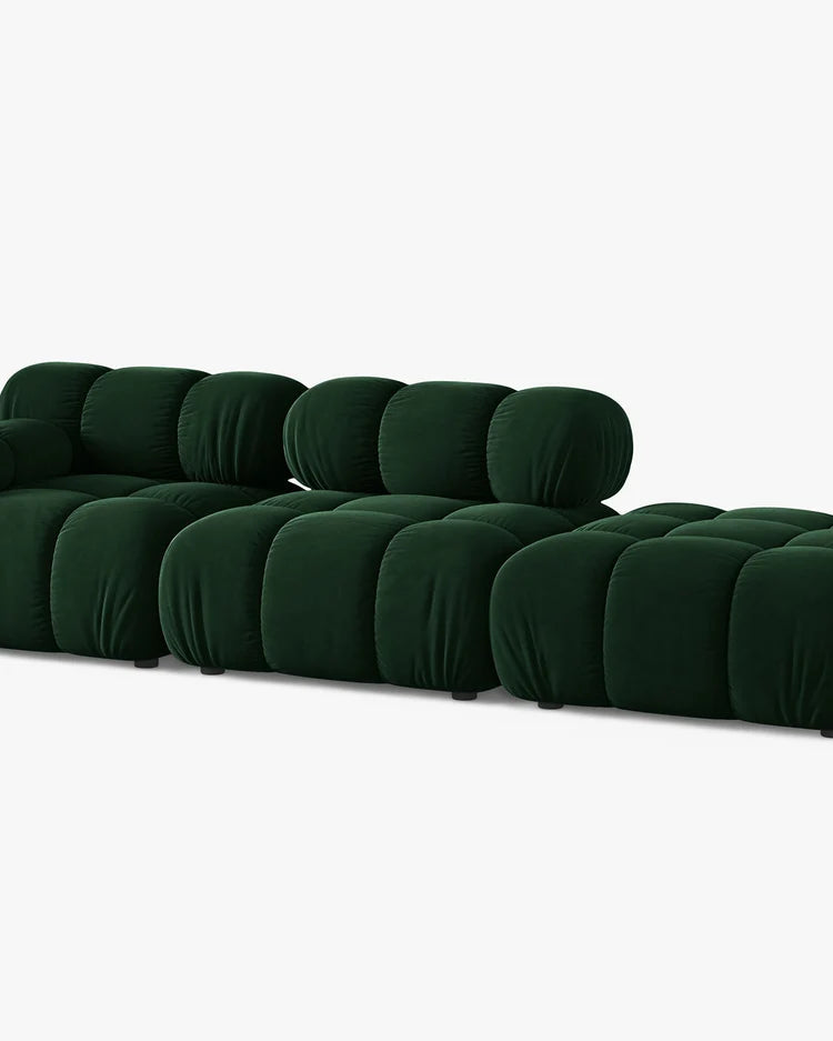 PolsterOase Modulsofa – Selene Ecksofa 3-Sitzer in Samt, 285 cm Breite, Flaschengrün – Ansicht 3