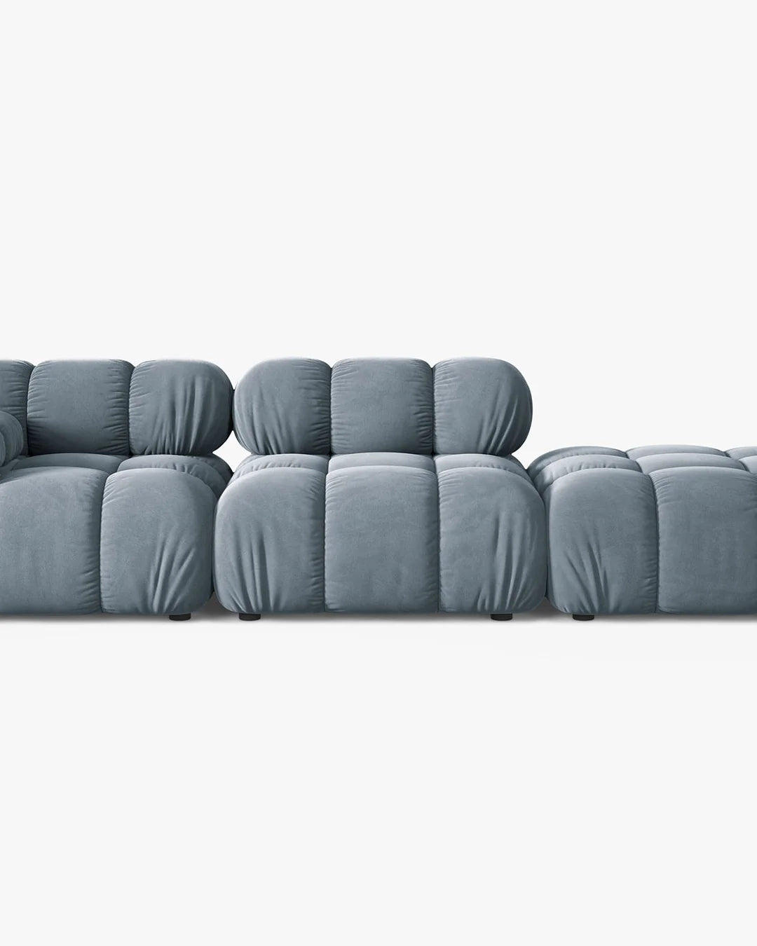 PolsterOase Modulsofa – Selene Ecksofa 3-Sitzer in Samt, 285 cm Breite, Hellblau – Ansicht 1