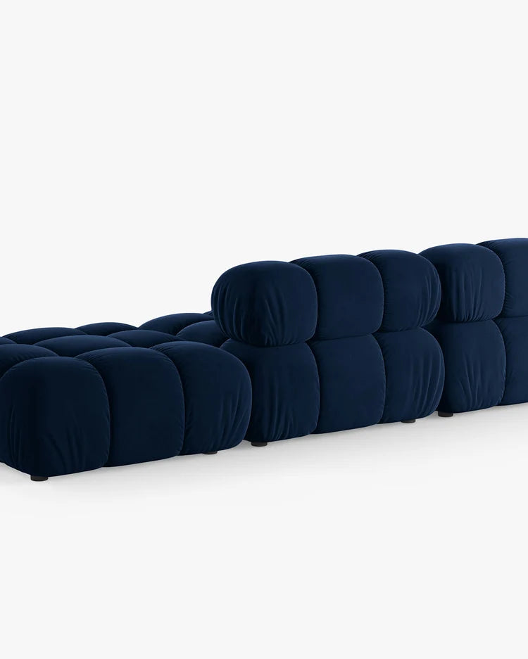 PolsterOase Modulsofa – Selene Ecksofa 3-Sitzer in Samt, 285 cm Breite, Königsblau – Ansicht 4