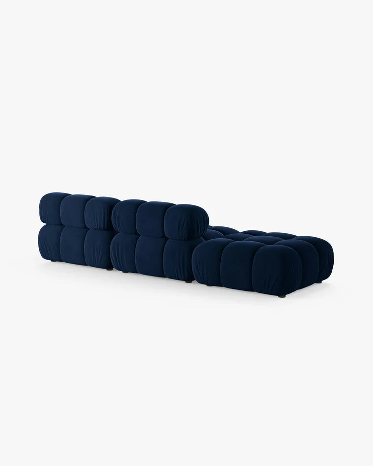 PolsterOase Modulsofa – Selene Ecksofa 3-Sitzer in Samt, 285 cm Breite, Königsblau – Ansicht 4