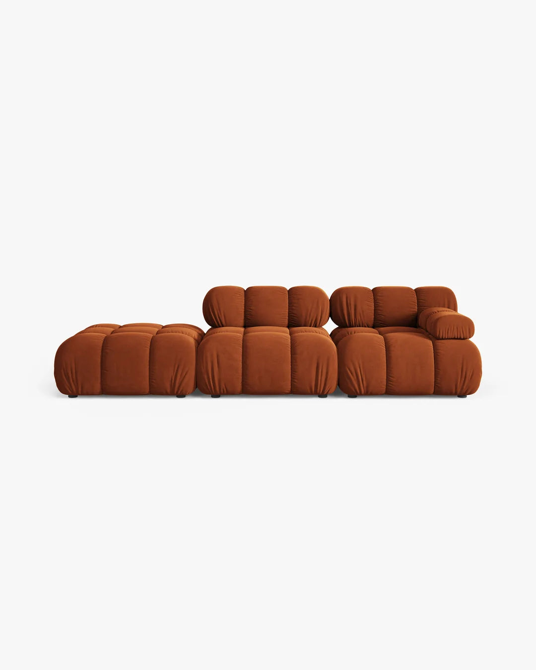 PolsterOase Modulsofa – Selene Ecksofa 3-Sitzer in Samt, 285 cm Breite, Terrakotta – Ansicht 1