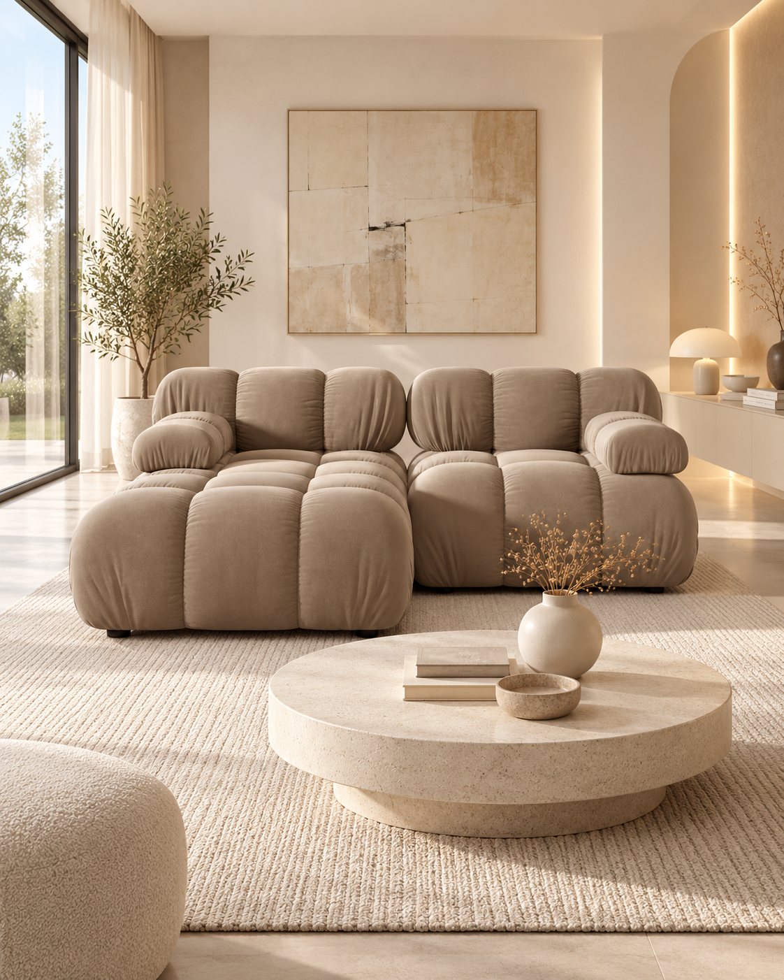 PolsterOase Modulsofa – Selene Ecksofa aus Samt, Zweisitzer, 190 cm – zusätzliche Produktansicht