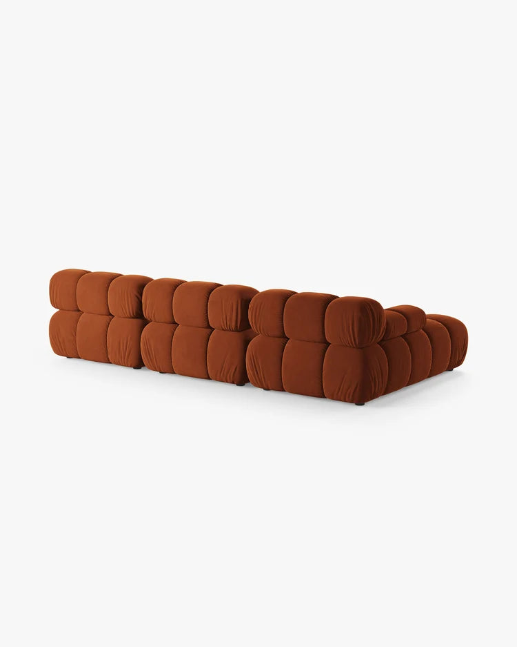 PolsterOase Modulsofa - Selene Ecksofa XL aus Samt, Dreisitzer, 285 × 160 cm – Ansicht 04
