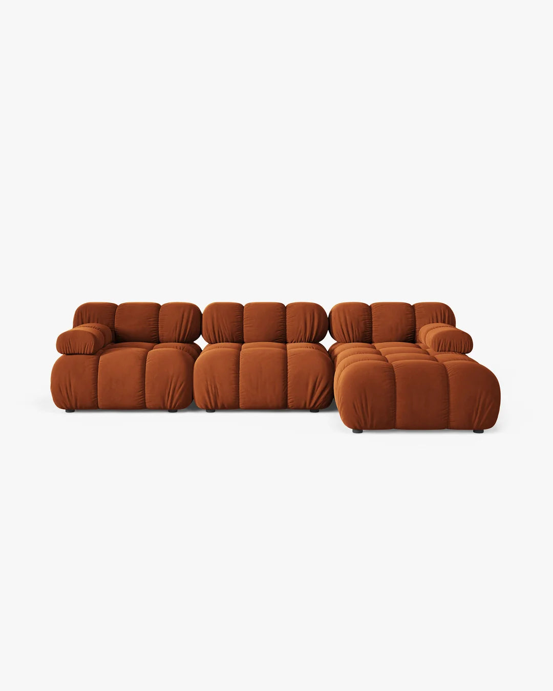 PolsterOase Modulsofa - Selene Ecksofa XL aus Samt, Dreisitzer, 285 × 160 cm – Ansicht 06