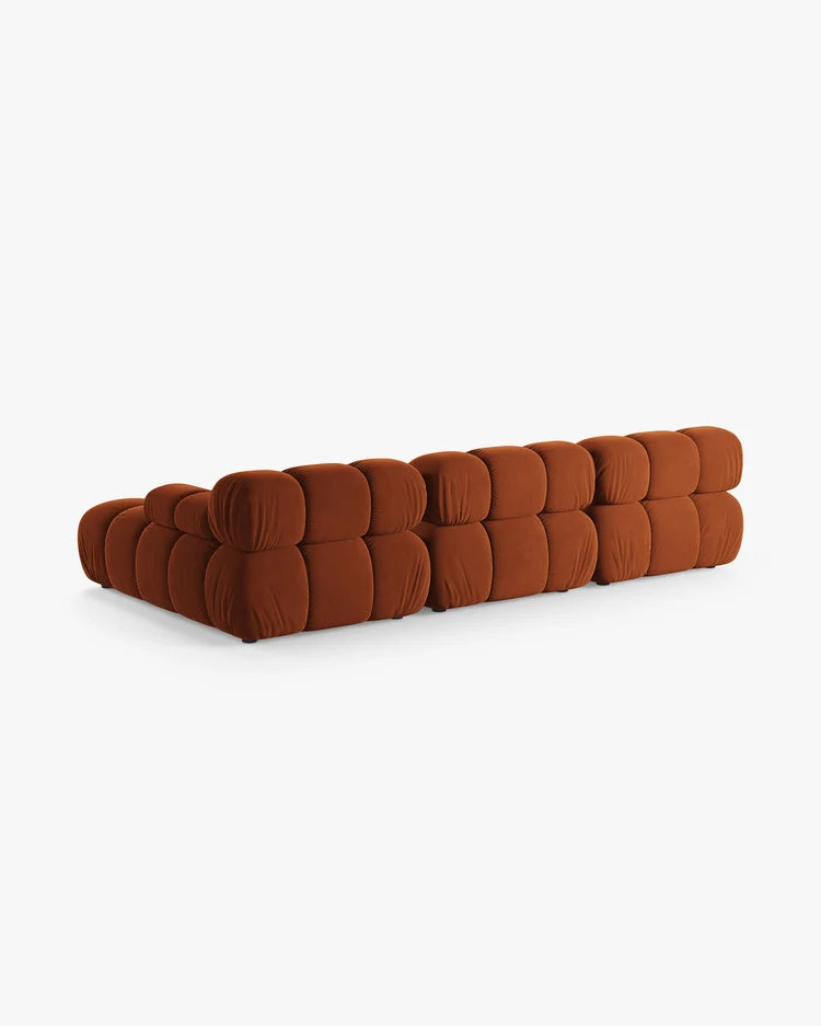 PolsterOase Modulsofa - Selene Ecksofa XL aus Samt, Dreisitzer, 285 × 160 cm – Ansicht 08