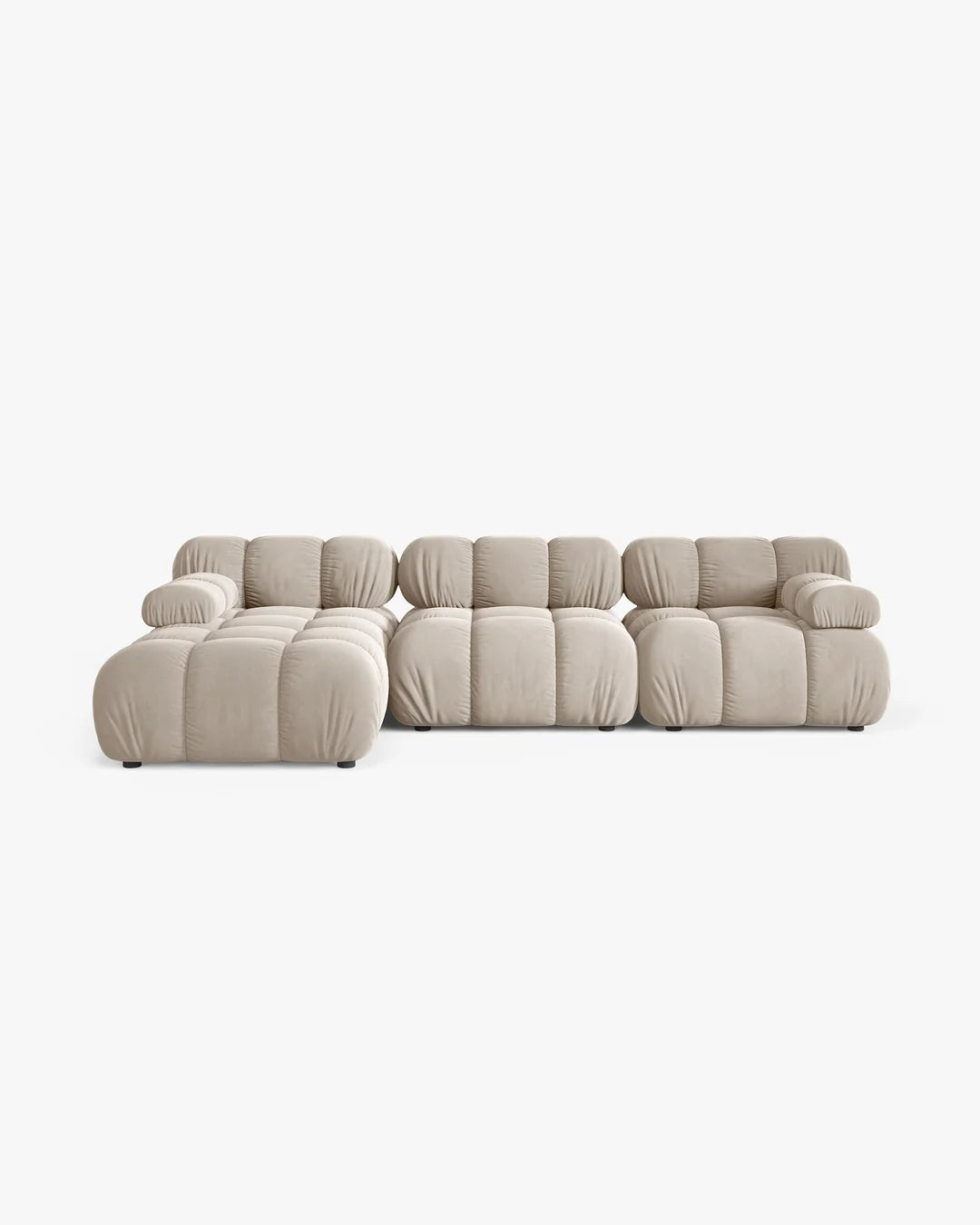 PolsterOase Modulsofa - Selene Ecksofa XL aus Samt, Dreisitzer, 285 × 160 cm – Ansicht 10