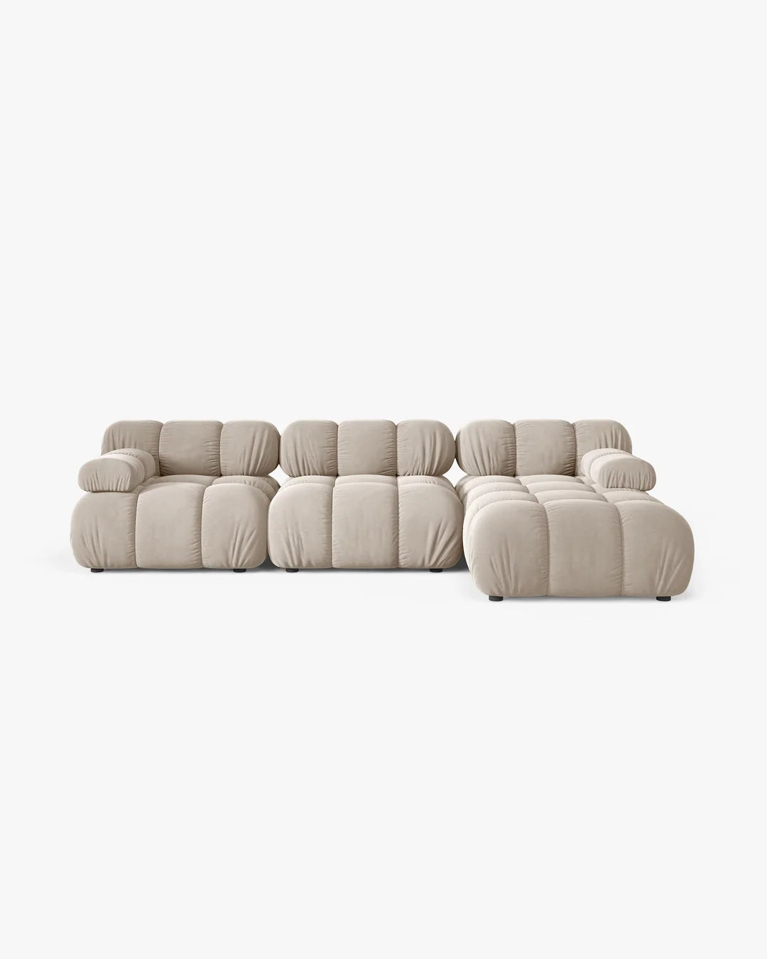 PolsterOase Modulsofa - Selene Ecksofa XL aus Samt, Dreisitzer, 285 × 160 cm – Ansicht 14