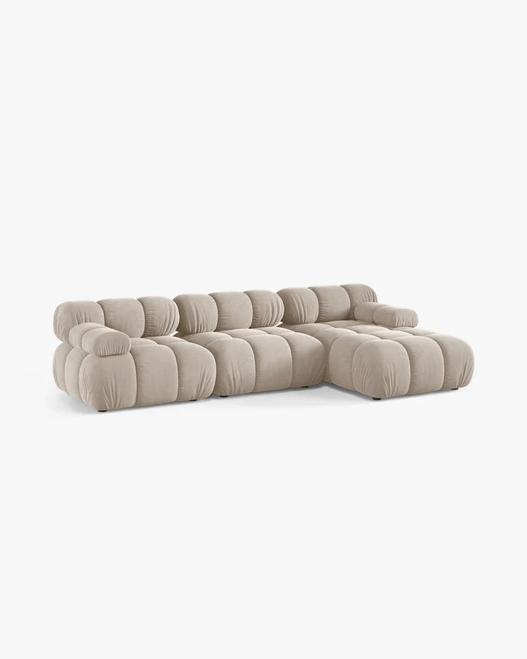 PolsterOase Modulsofa - Selene Ecksofa XL aus Samt, Dreisitzer, 285 × 160 cm – Ansicht 15