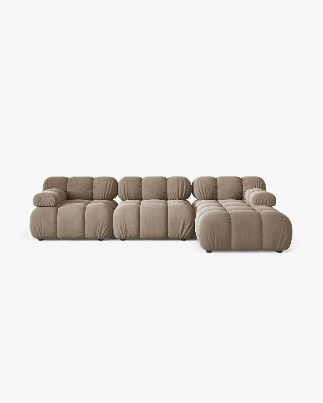 PolsterOase Modulsofa - Selene Ecksofa XL aus Samt, Dreisitzer, 285 × 160 cm – Ansicht 22
