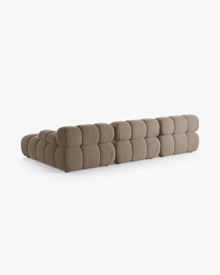 PolsterOase Modulsofa - Selene Ecksofa XL aus Samt, Dreisitzer, 285 × 160 cm – Ansicht 24