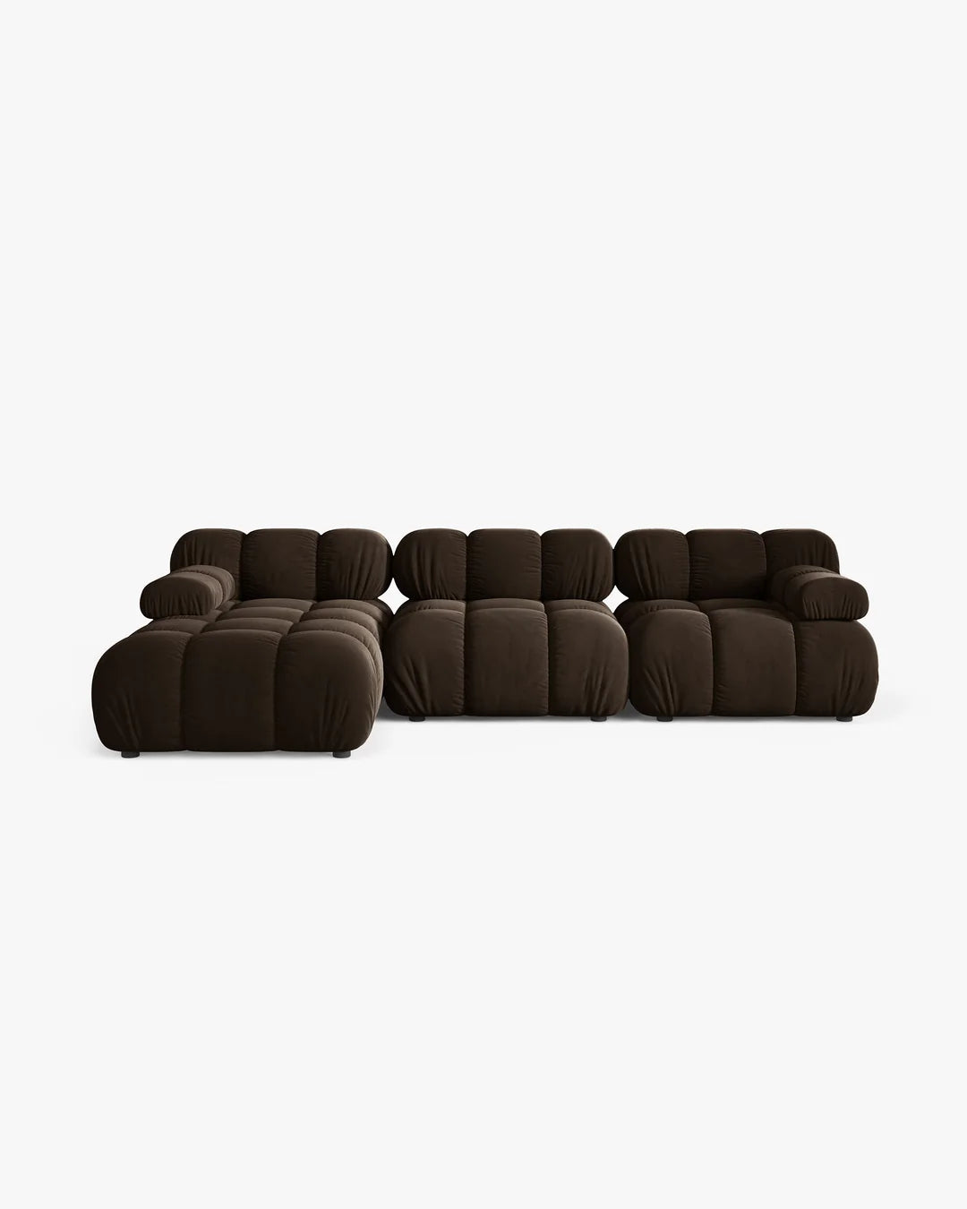 PolsterOase Modulsofa - Selene Ecksofa XL aus Samt, Dreisitzer, 285 × 160 cm – Ansicht 26