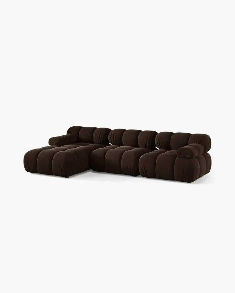 PolsterOase Modulsofa - Selene Ecksofa XL aus Samt, Dreisitzer, 285 × 160 cm – Ansicht 27