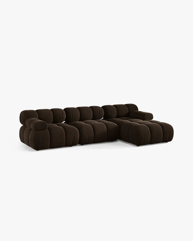 PolsterOase Modulsofa - Selene Ecksofa XL aus Samt, Dreisitzer, 285 × 160 cm – Ansicht 31